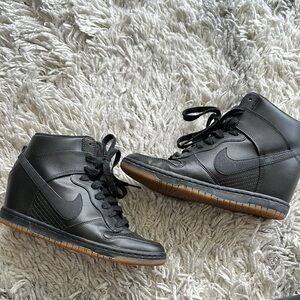 Nike Black Air Force One Wedge Sneakers